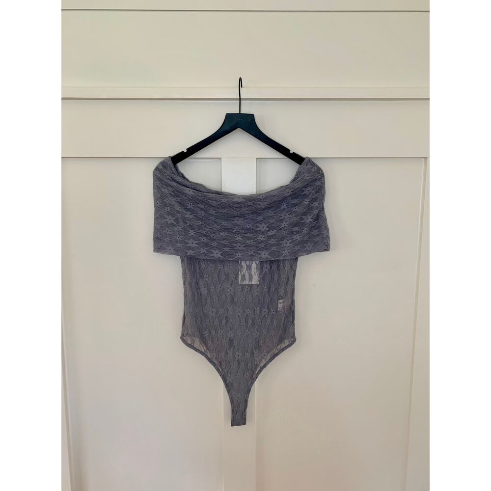Zara Gray Off-Shoulder Bodysuit